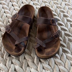 Birkenstock Dark Brown Leather Sandals